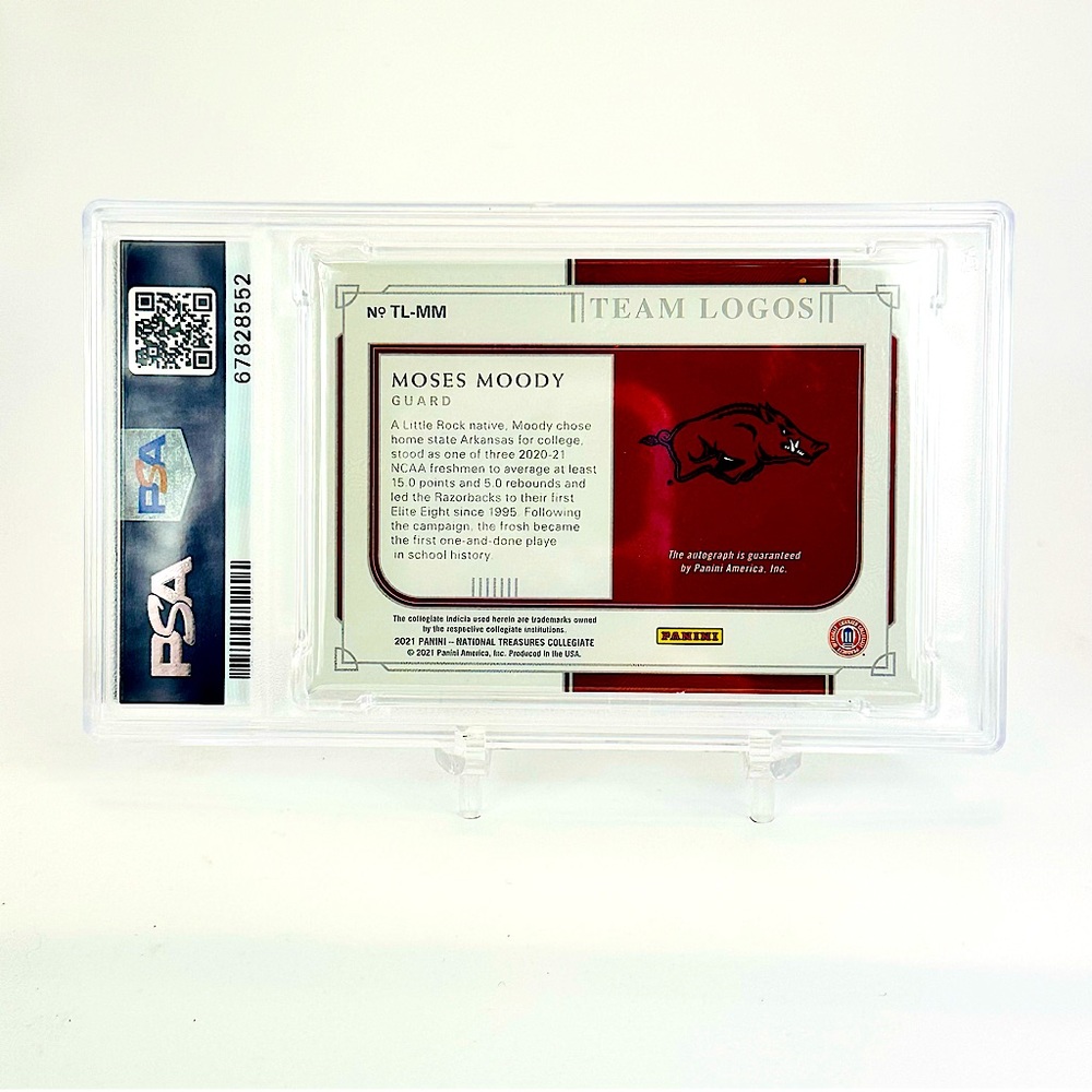 2021 Panini National Treasures Collegiate Team Logos GOLD TL-MM Moses Moody RC - Picture 2 of 2